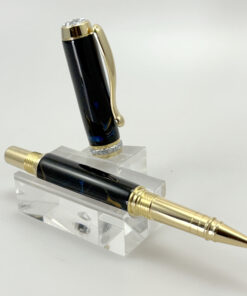 1387-21  Royal JR - Rollerball -Gold with Rhodium accent   - acryl Kirinite - Gold/ Blue
