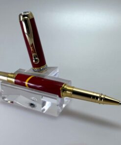 1387-26  Royal JR - Rollerball -Gold with Rhodium accent   - Rode Kirinite en Geel accent