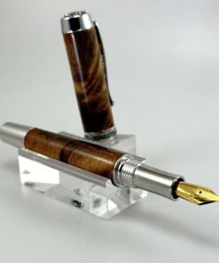 Vulpen  in  ancient Kauri wood -gum   : Model  "Royal". Rhodium with Balck Titanium accent