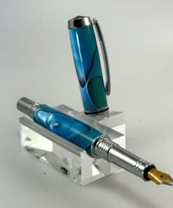 Gentlemann II Vulpen in Turquoise ( turkoois) Kirinite hoogwaardig chrome en Duitse Nib