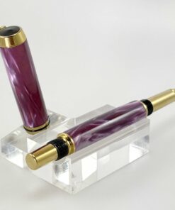 Handgemaakte Rollerball in Red Kirinite    met gold Titanium  – Luxpen België