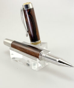 ROLLERBALL - Model "Royal" - Nr: 1381-04 - Rhodium en 22 k Gold - dessert wood